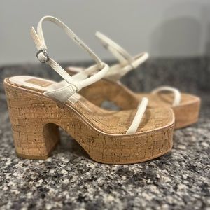 Dolce Vita White Platform Sandals
